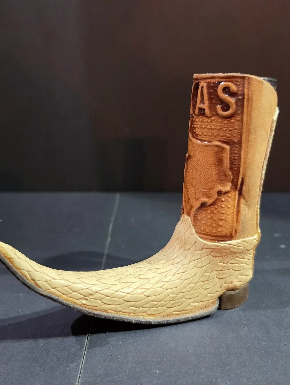 Texas Tooled Leather Mini Boot Shot Glass